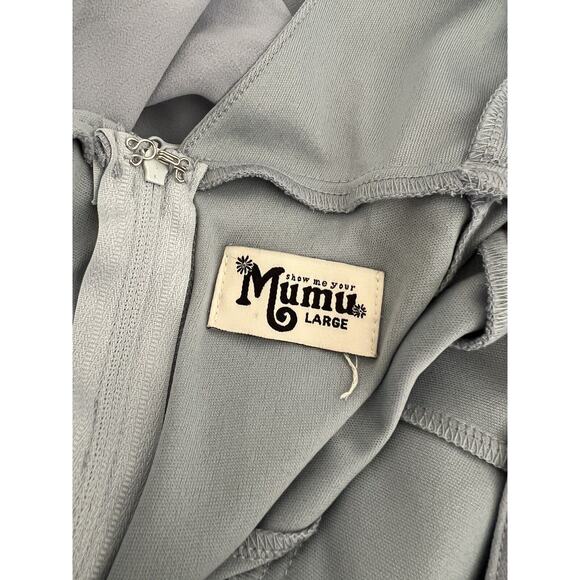 Show Me Your Mumu Maxi Dress Formal Blue Size Large - Picture 5 of 9